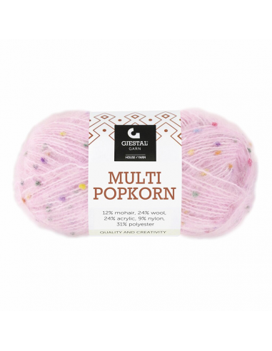 Gjestal Garn Multi Popkorn Rosa