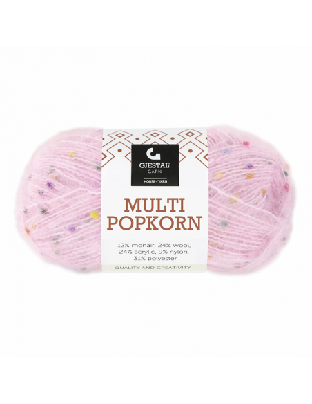 Gjestal Garn Multi Popkorn Rosa