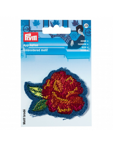 Tygmärke Rose on Denim