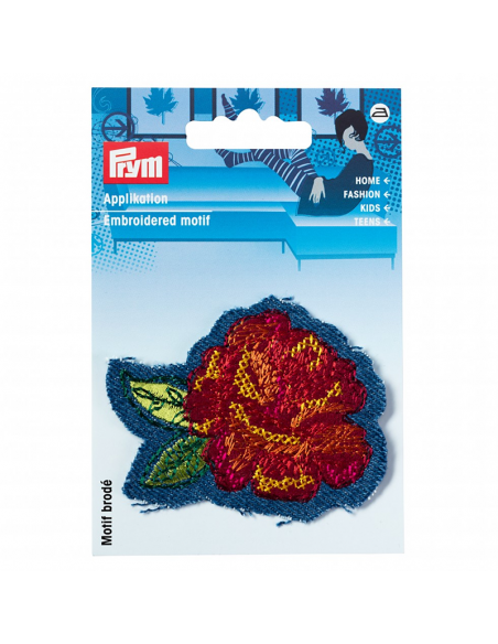 Tygmärke Rose on Denim