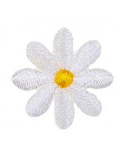 Tygmärke Blomma Mini Vit