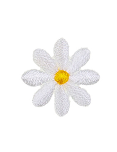 Tygmärke Blomma Mini Vit