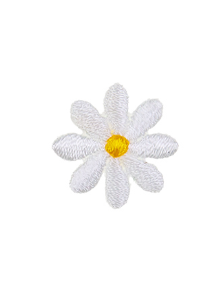 Tygmärke Blomma Mini Vit
