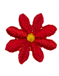 Tygmärke Blomma Mini Röd