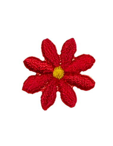 Tygmärke Blomma Mini Röd