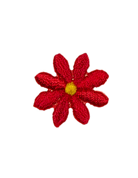 Tygmärke Blomma Mini Röd