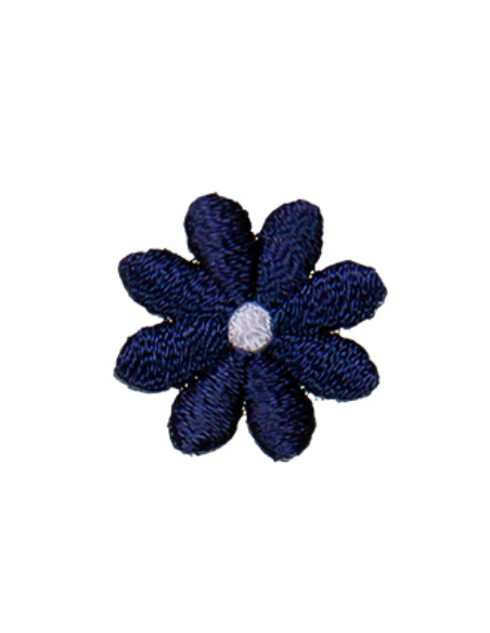 Tygmärke Blomma Mini Navy