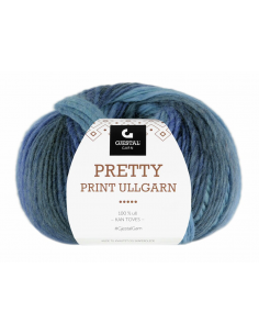Gjestal Garn Pretty Print Blå
