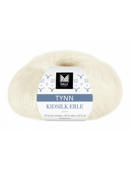 Dale Garn Tunn Kidsilk Erle Vit
