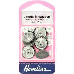 Hemline Jeansknappar 6-pack