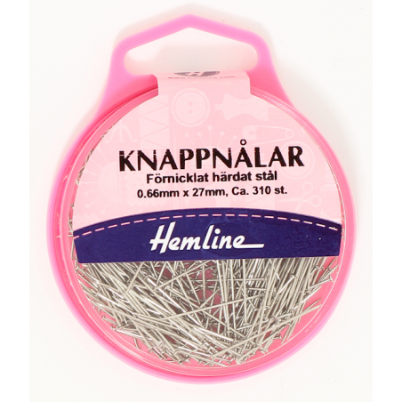 Hemline Knappnålar Förnicklat Härdat Stål