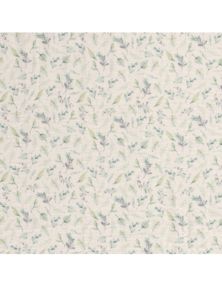 GOTS Bomull Lilac Leafs