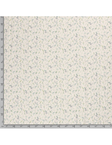 GOTS Bomull Lilac Leafs