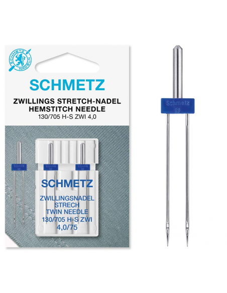 Schmetz Tvillingnål Stretch 4,0/75 2-pack