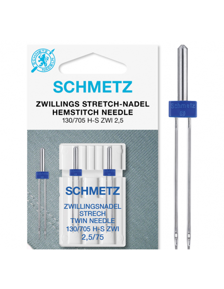 Schmetz Tvillingnål Stretch 2,5/75 2-pack
