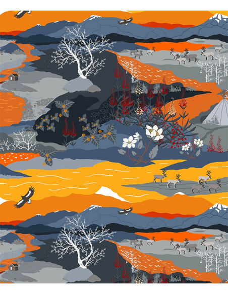 Bomullsjersey Fjällvandring Orange