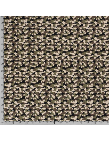 Bomullsjersey Small Camouflage Brun