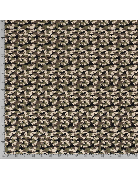 Bomullsjersey Small Camouflage Brun