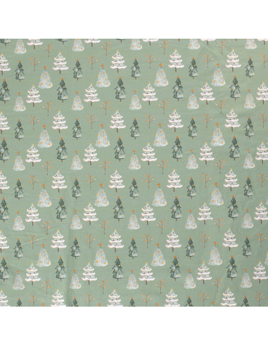 French Terry Festive Forrest Mint