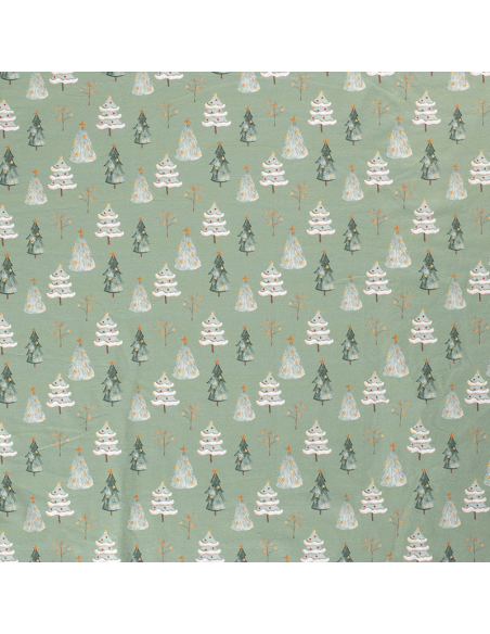 French Terry Festive Forrest Mint