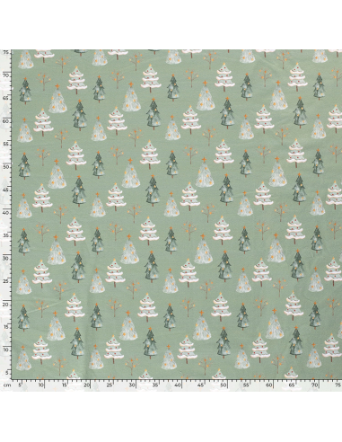 French Terry Festive Forrest Mint