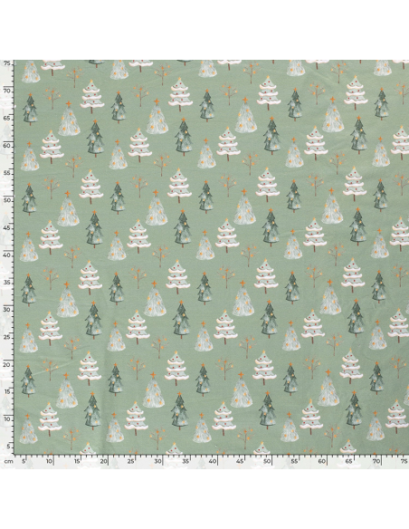 French Terry Festive Forrest Mint