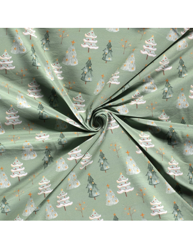 French Terry Festive Forrest Mint