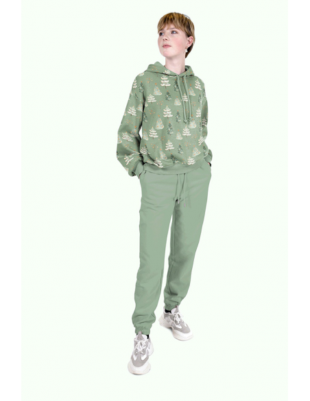 French Terry Festive Forrest Mint