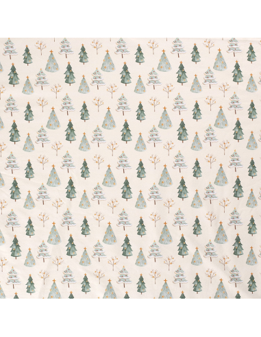 French Terry Festive Forrest Offwhite