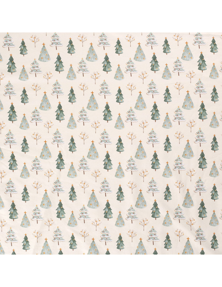 French Terry Festive Forrest Offwhite