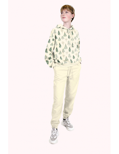 French Terry Festive Forrest Offwhite