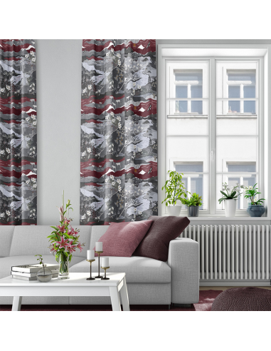 Gardintyg Fjällvandring Grå/Vinröd