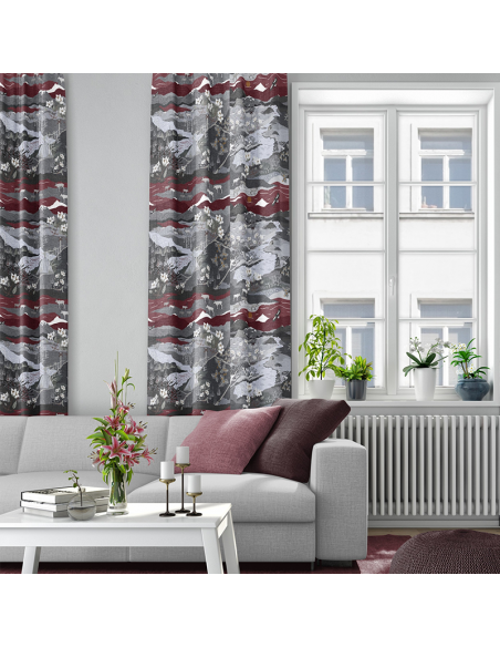 Gardintyg Fjällvandring Grå/Vinröd