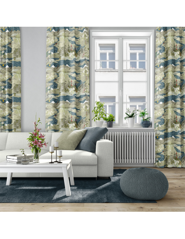 Gardintyg Fjällvandring Petrol/Beige