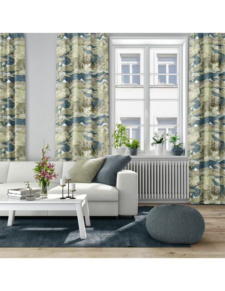 Gardintyg Fjällvandring Petrol/Beige