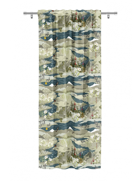 Gardintyg Fjällvandring Petrol/Beige