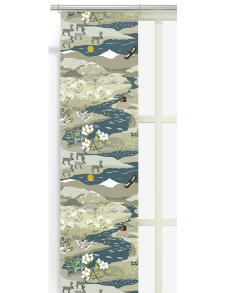 Gardintyg Fjällvandring Petrol/Beige