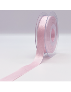 Mönstrat Satinband 16mm Rosa