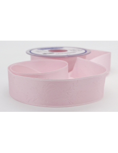 Mönstrat Satinband 25mm Rosa 2