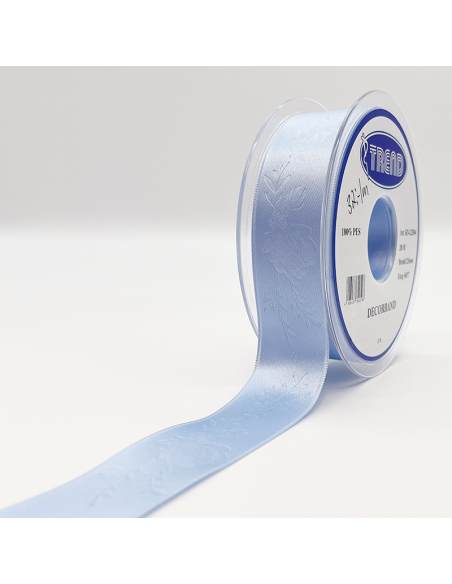 Mönstrat Satinband 25mm Blå