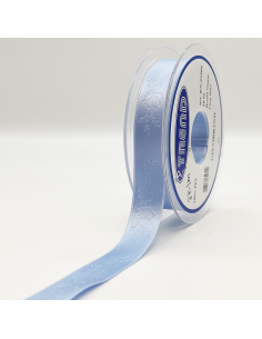 Mönstrat Satinband 16mm Blå