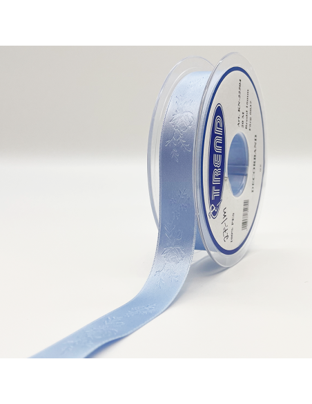 Mönstrat Satinband 16mm Blå