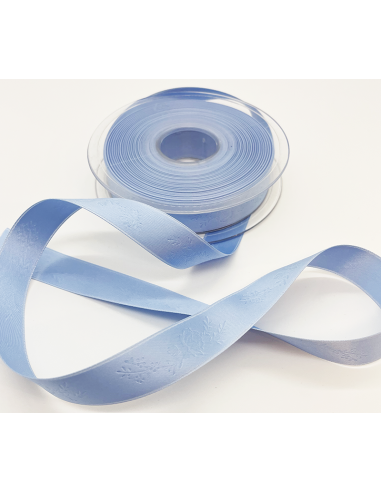 Mönstrat Satinband 16mm Blå