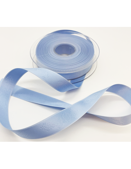 Mönstrat Satinband 16mm Blå