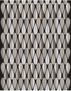 Gardintyg Blader Grå/Svart