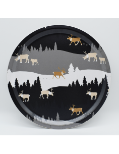 Renland Svart Rund Bricka 31cm