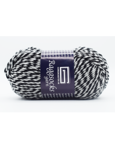 Raggsocksgarn Svart/Vit 109