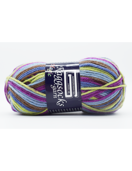 Raggsocksgarn Magic Cerise/Blå 538