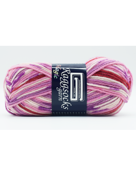 Raggsocksgarn Magic Rosa/Röd 530