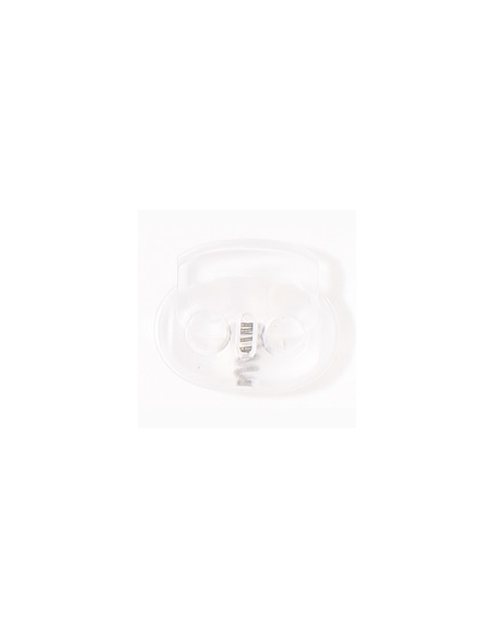 Fjäderstopp Två Hål 18mm Transparent